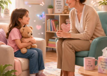 Aktivitas konseling profesional dalam rangka Pemulihan Trauma Anak Korban guna mengembalikan kepercayaan diri anak.