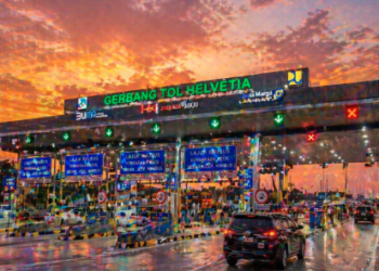 Fasilitas Gerbang Tol Helvetia Medan yang memperlancar arus lalu lintas warga di wilayah Barat.