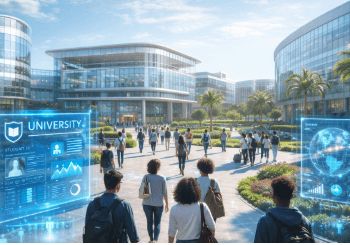 Visualisasi Universitas Unggul 2026 yang mengedepankan integrasi teknologi dan lingkungan belajar yang inovatif.