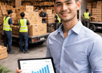 Seorang pengusaha sedang menerapkan Panduan Sukses Reseller Sepatu Medan guna mengembangkan skala bisnis distribusinya.