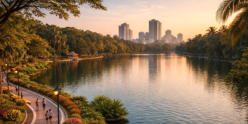 Pemandangan indah Danau Martubung Medan yang menjadi destinasi favorit warga lokal.