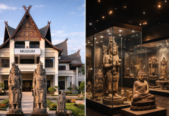 Gedung utama Museum Negeri Sumatera Utara yang dikenal sebagai museum terbesar di provinsinya.