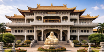 Kemegahan gedung utama Maha Vihara Maitreya yang terletak di kawasan Cemara Asri Medan.