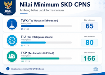 Grafik rincian nilai ambang batas atau passing grade CPNS Medan 2026