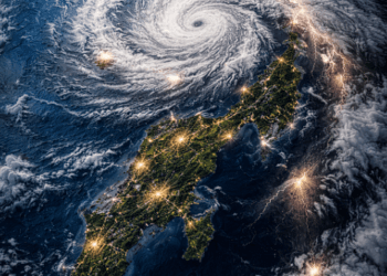 Citra satelit cuaca yang menunjukkan kumpulan awan konvektif tebal penyebab hujan ekstrim di wilayah Sulawesi Tengah.