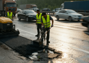 Petugas mulai melakukan Perbaikan Jalan Pantura Demak untuk memulihkan arus transportasi logistik di wilayah Jawa Tengah.