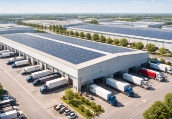 Aktivitas logistik yang padat di pusat Kawasan Industri Martubung Medan.