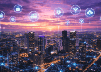 Gambaran Masa Depan Blockchain yang mengintegrasikan seluruh layanan kota pintar di Medan dalam satu jaringan digital terpadu.