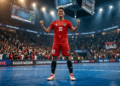 Evan Soumilena saat melakukan selebrasi setelah mencetak gol penting untuk Timnas Futsal Indonesia di Kejuaraan ASEAN.