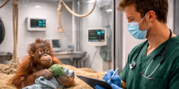 Penerapan protokol karantina orangutan yang ketat di pusat rehabilitasi untuk mencegah penularan penyakit.