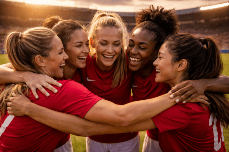 Tim Arsenal merayakan keberhasilan dalam ajang Arsenal di Women's Champions League 2026 setelah laga sengit.