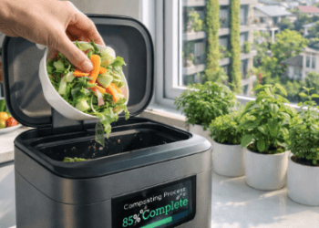 Perangkat pengolah Pupuk Organik Medan skala rumah tangga yang mampu mengubah sisa sayuran menjadi nutrisi tanaman dalam waktu singkat.