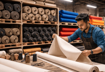 Pilihan material teknis seperti Cordura dan D300 di pusat bahan tas dan kanvas di Medan.