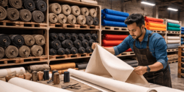 Pilihan material teknis seperti Cordura dan D300 di pusat bahan tas dan kanvas di Medan.