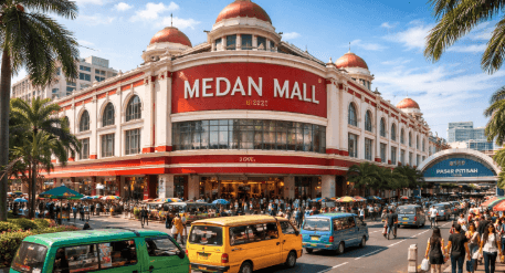 Gedung Medan Mall yang menjadi Pusat Belanja Strategis Medan bagi masyarakat yang mencari barang grosir dan eceran.
