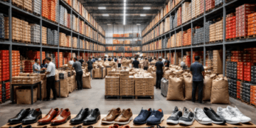 Deretan stok alas kaki yang sangat melimpah di Pusat Grosir Sepatu Medan untuk memenuhi kebutuhan pasar di seluruh wilayah Sumatera.