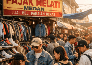 Keseruan anak muda saat berburu pakaian unik di Pusat Thrifting Terbesar Medan yang sangat legendaris.