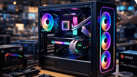 Proses perakitan unit Rakitan PC Medan menggunakan komponen generasi terbaru untuk performa gaming dan produktivitas maksimal.