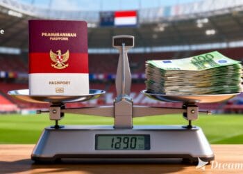 Infografis perbandingan status paspor dan beban gaji pemain di Liga Belanda.