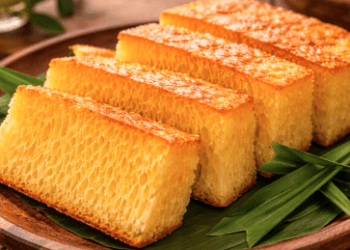 Kelezatan Bika Ambon Medan Enak dengan warna kuning keemasan yang menggoda dan tekstur lembut.