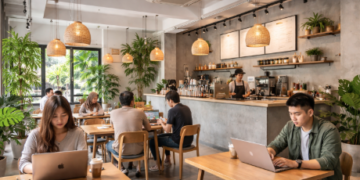 Interior salah satu Kafe Modern Tembung Medan yang memiliki desain minimalis dan nyaman.