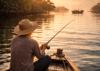 Menikmati hobi di salah satu Spot Mancing di Belawan yang menawarkan potensi strike ikan laut yang melimpah.