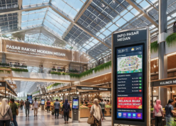 Konsep desain futuristik yang menjadi bagian dari rencana Modernisasi Pajak Sambu Medan.