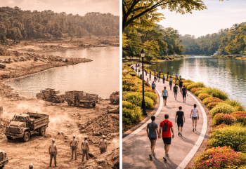 Dokumentasi visual yang menceritakan Sejarah Danau Martubung Medan dari masa ke masa.