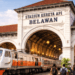 Arsitektur megah Stasiun Kereta Api Belawan yang menjadi saksi bisu perkembangan transportasi di Sumatera Utara.