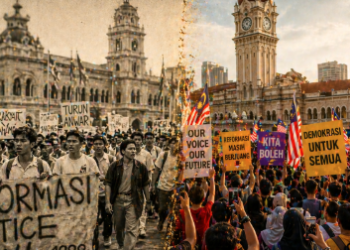 Visualisasi mengenai Sejarah Demonstrasi Masyarakat Kaltim yang terus berevolusi seiring perkembangan zaman dan teknologi.