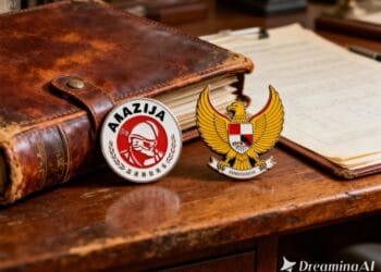 Ilustrasi simbolis hubungan historis dan administratif antara Ajax Amsterdam dan Indonesia.