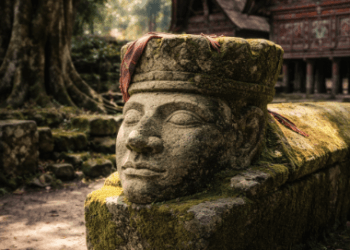 Kemegahan arsitektur batu kuno Makam Raja Sidabutar yang menjadi simbol sejarah penting di Desa Tomok.