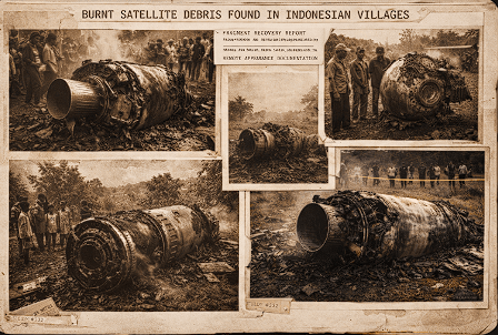 Dokumentasi berbagai temuan puing sampah antariksa yang pernah jatuh di wilayah daratan Indonesia.