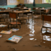 Ruang kelas yang rusak parah akibat fenomena Sekolah Banjir Demak 2026 di wilayah Kecamatan Guntur, Jawa Tengah