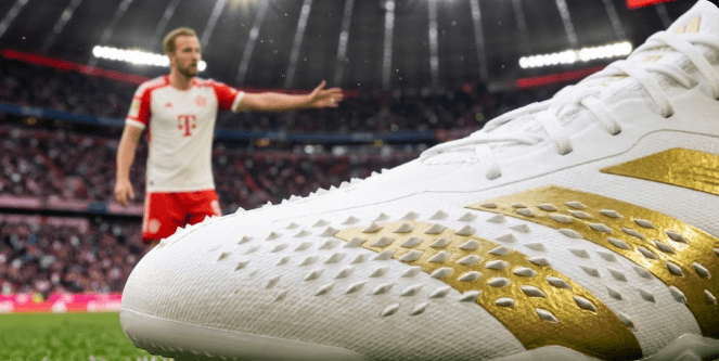 Detail teknologi grip pada sepatu Adidas Predator Harry Kane yang membantu akurasi tendangannya saat melawan Real Madrid.
