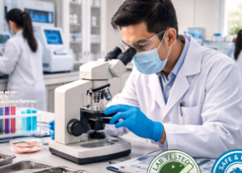 Petugas laboratorium sedang melakukan pengujian klinis guna menerbitkan Sertifikasi Mutu Ikan Belawan bagi produk ekspor.