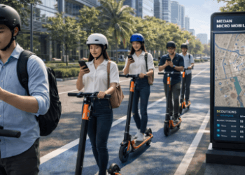 Fasilitas Skuter Listrik Medan yang tersedia di setiap titik transit transportasi massal untuk memudahkan mobilitas warga.