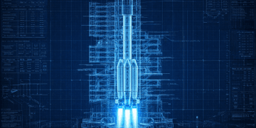 Detail teknis dan spesifikasi visual roket Long March 3B (CZ-3B) milik Tiongkok.