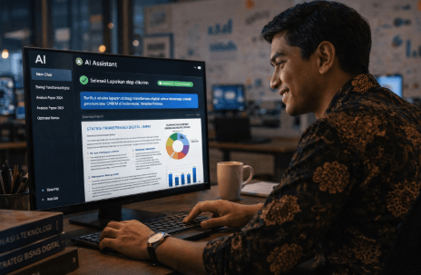 Infografis trik rangkai dokumen kerja sangat cepat yang menampilkan pekerja menerapkan jurus susun laporan kantor hitungan detik.