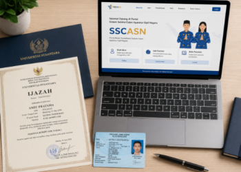 Kelengkapan dokumen syarat CPNS Medan 2026 di atas meja kerja