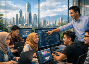 Suasana pelatihan coding yang inspiratif bagi para Talenta Digital Medan di pusat pelatihan teknologi kota.