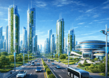 Penerapan infrastruktur Teknologi Pintar di kawasan perkotaan modern.