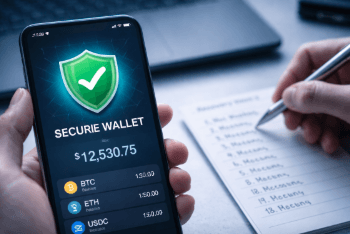 Langkah-langkah menjalankan Investasi Bitcoin Aman dengan menggunakan fitur keamanan ganda pada perangkat pribadi.