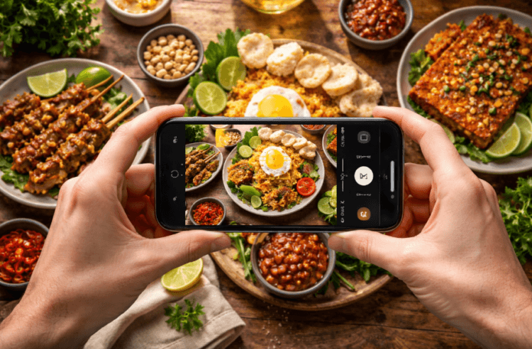 Menerapkan tips foto makanan estetik viral menggunakan smartphone untuk hasil konten yang profesional.