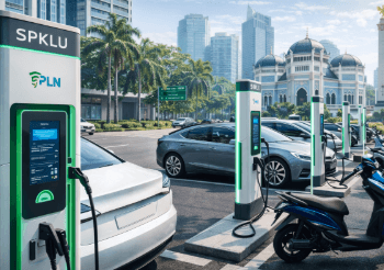 Fasilitas Titik SPKLU Medan yang tersedia di pusat kota guna melayani kebutuhan pengisian daya kendaraan listrik warga secara cepat.