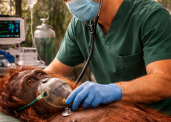 Dedikasi penuh medik veteriner dalam menjalankan peran dokter hewan dalam konservasi kera besar di Indonesia.