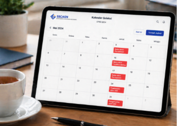 Tampilan kalender digital yang merinci agenda dan jadwal CPNS Medan 2026