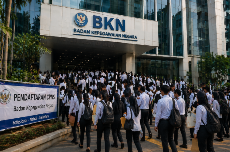 Foto gedung kementerian megah memancarkan kesiapan pelamar seleksi pegawai pemerintah,