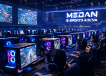 Suasana interior Warnet Gaming Medan yang kini tampil sangat mewah dengan perangkat komputer spesifikasi rata kanan untuk atlet e-sports profesional.