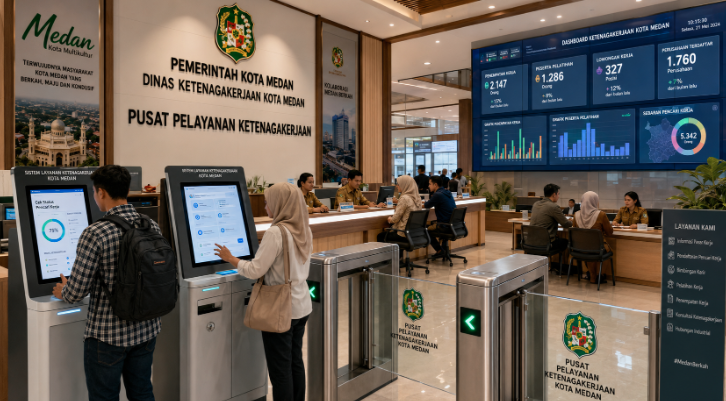 Optimalisasi fungsi Digitalisasi Ketenagakerjaan Medan melalui penyediaan sistem tenaga kerja elektronik guna meningkatkan efisiensi pemanfaatan sarana pusat transit informasi and akuntabilitas sistem pemeliharaan berbasis digital terpadu di lingkungan instansi daerah pimpinan.